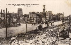 Reims in den Ruinen nach dem Ruhestand der deutschen CPA Orte von Erlon in Richtung zu Saint Jacques