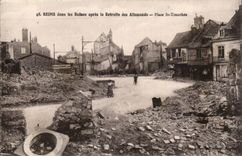 Reims in den Ruinen nach dem Ruhestand deutschen CPA setzt Str Timothee