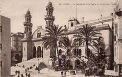Algeria Algiers CPA the cathedral and the palate of the government