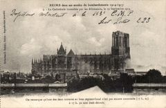 Reims in seinen Jahren von Bombardierung 1914 1917 CPA das gesetzte Feuer der Kathedrale bis zum zum deutschen 19 September 1914