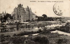 Solesmes CPA View of the abbey and valley of the Sarthe
