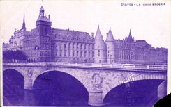 Paris - Le Consierge - purple tint - corner missing - CPA 