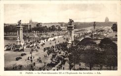 Paris CPA Bridge Alexandre III and Esplanade of Invalides