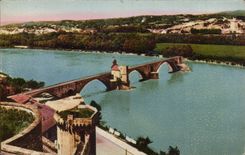 Avignon CPA the bridge St Benezet and the Philippe turn the Beautiful one