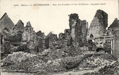 Montdidier - Street of the 6 corners and street St Pierre - CPA