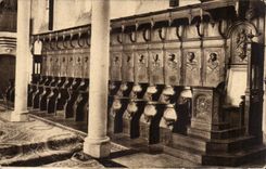 The Sarthe - Stalls of the Chorus of the Saint Pierre Abbey of Solesmes CPA