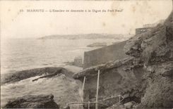 Biarritz - L'Escalier de Descente a la Digue du Pont Neuf - Bridge CPA 