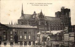 Reims CPA die Kathedrale vor dem Feuer