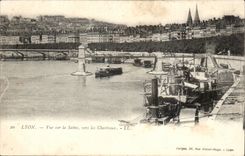 Lyon CPA gesehen auf den Saone in Richtung zu den Carthusian Monchen