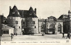 Dieppe CPA die alten Frauen ragt und das Theater hoch