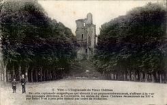 Vire CPA L'esplanade du vieux chateau