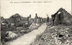 Ruins of Montdidier CPA Street of Boundary-line
