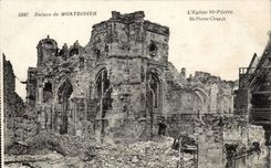 Ruins of montdidier CPA the church St hones