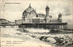 Geworfener Nizza CPA Weg durch ein schweres Schwellen