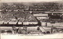 Lyon CPa Panoramic View taken of Fourviere