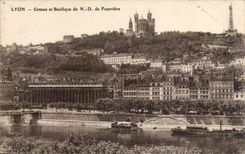 Lyon cPA Slope and ND basilica of Fourviere