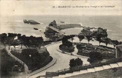 Biarritz CPA Le rocher de la vierge et de l'attalaye
