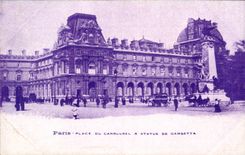 Paris CPA Place du carrousel et statue de Gambetta