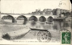 Angers CPA the castle the bridge on the Marne