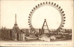 Paris CPA the large wheel which occurred of Suffren (Eiffel Tower)