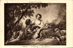 Paris 1 - Musee du Louvre - Boucher La Musette CPA 