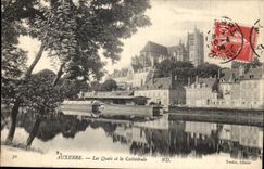 Auxerre - Kais der Kathedrale - CPA