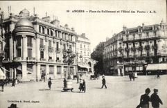 Angers - Place of Railiement and the Post office building - CPA