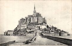 Mont Saint Michel cPA Seen from of the dam dimensions arrival
