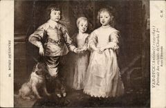 Musee du Louvre CPA Van Dyck Portrait des enfants de Charles 1er