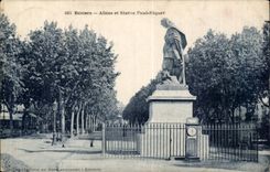 Gone Beziers CPA and statues Paul Riquet