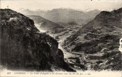 Lourdes CPa the valley of Argeles and the Pyrenees seen of the Peak of Jer