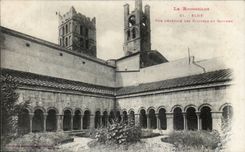 Elne CPA View of the cloisters and bell-tower