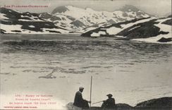 Mountain of Carlitte CPA Pond of Lanoux partly ice