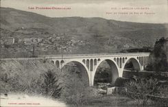 Amelie les Bains CPA Bridge of the railroad and Palalda