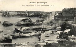 CPA Biarritz Port des pecheurs et hotel d'Angleterre