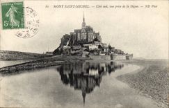 Mont Saint Michel CPA Dimensions Southern dam seen from