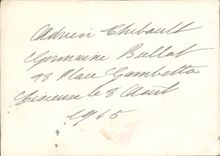 Real photo Adrien Thibault Germaine Ballat 98 place Gambetta Lisieux August 8th 1915 (militaria soldier)