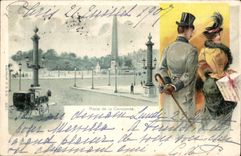 Paris CPA Places Harmony (man elegant)