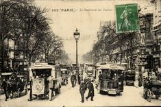 Paris CPA Boulevard des italiens (bus omnibus)