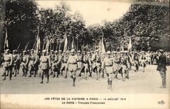 Paris CPA FEtes of the Victoire has Paris July 14th 1919 French the Troupes procession