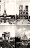 Paris CPA the Eiffel Tower Our Lady Arc de Triomphe the Sacring Heart