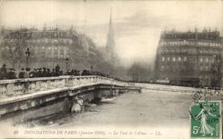 Paris CPA Floods of January 1910 the bridge of Alma