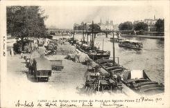 Paris CPA La Seine vue prise du pont des Saints Peres