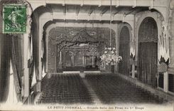 Paris CPA the Small Newspaper the large village hall of 1st stage TOP (newspaper presses media)