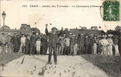 Paris CPA Jardin des Tuileries Le charmeur d'oiseaux TOP