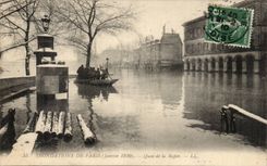 Paris Venice CPA 1910 Quai Floods of Rapee