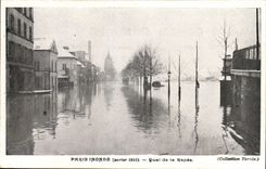 Paris CPA Inondations 1910 Quai de la Rapee