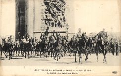 Paris CPA Festivals of the Victoire July 14th 1919 Ravelled safety with deaths