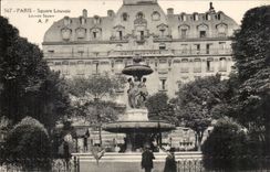 Paris CPA Louvois Public garden