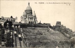 Paris CPA La butte montmartre et le SAcre Coeur